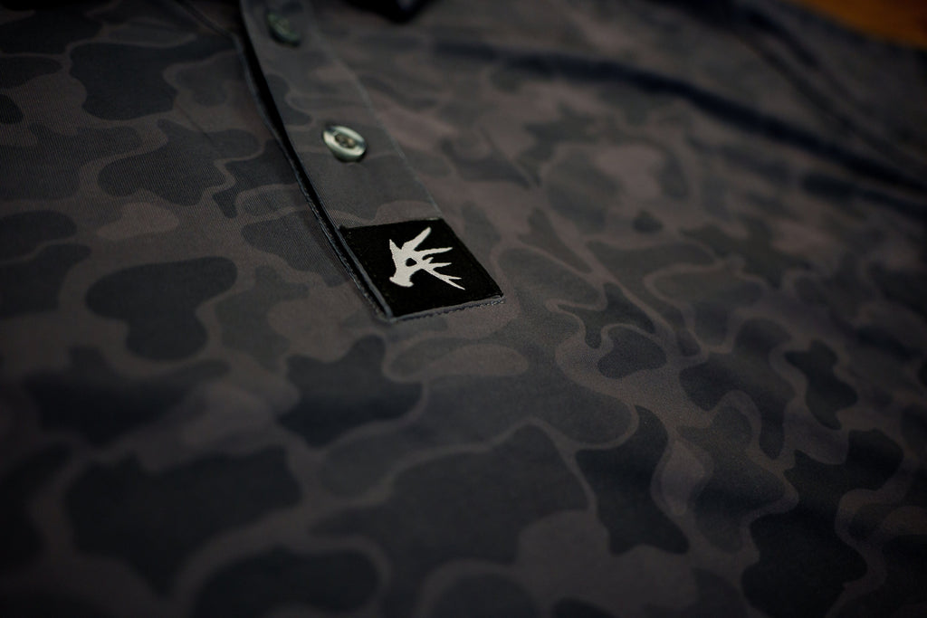 Black Marsh Duck Camo Golf Polo
